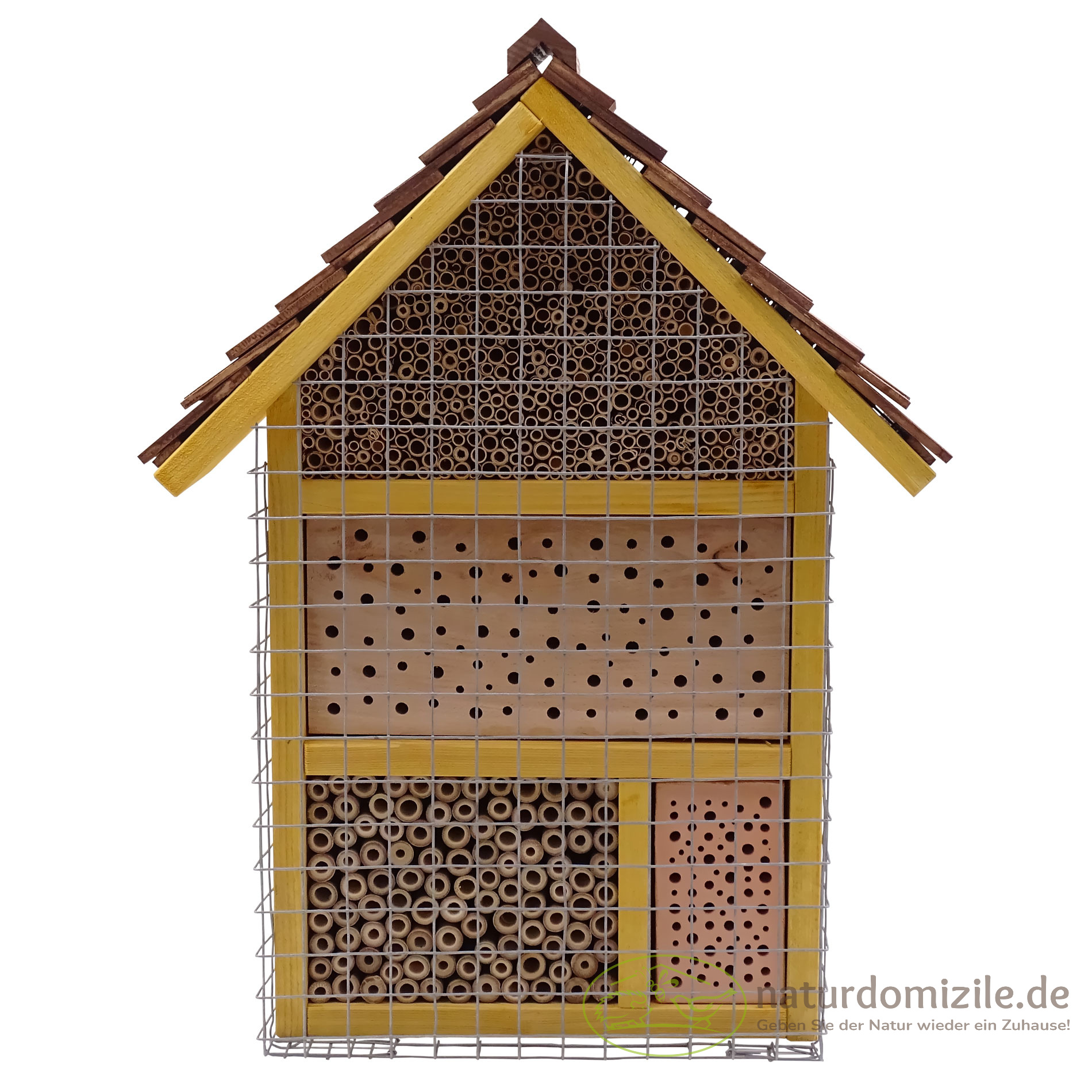Set kleines Insektenhotel zur Bienenkönigin in Fichte